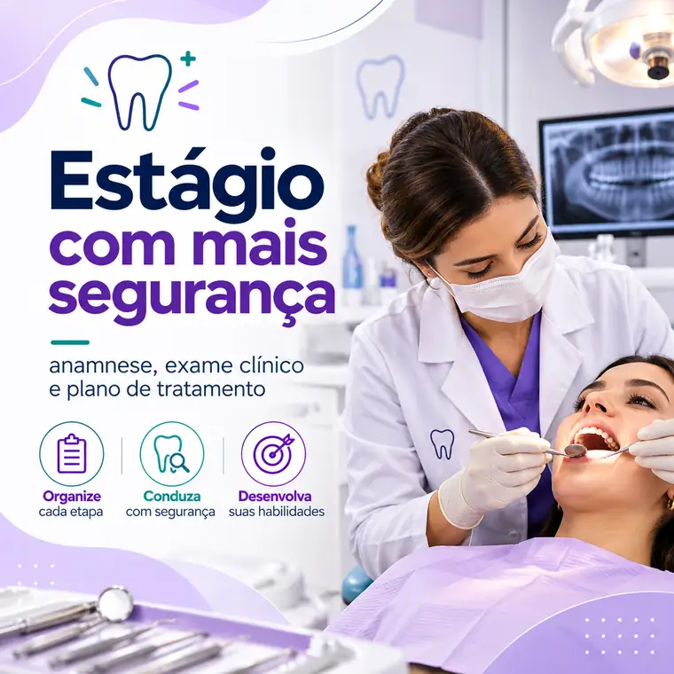 Estágio com mais segurança: estudante de odontologia atendendo paciente na clínica