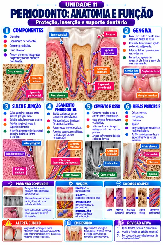 Mapa da unidade 11, Periodonto: anatomia e função