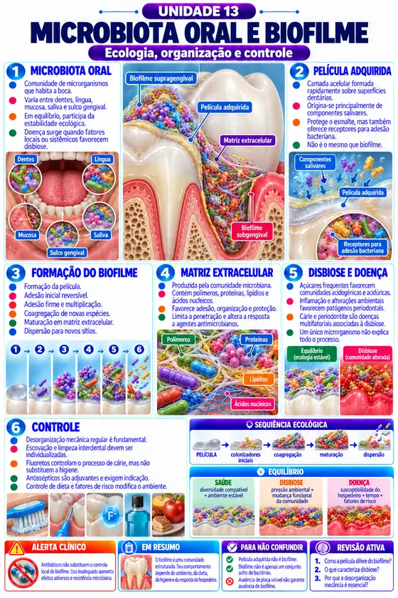 Mapa da unidade 13, Microbiota oral e biofilme