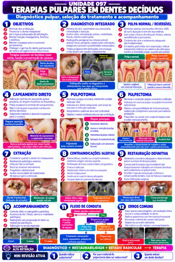 Unidade 97, Terapias pulpares em dentes decíduos