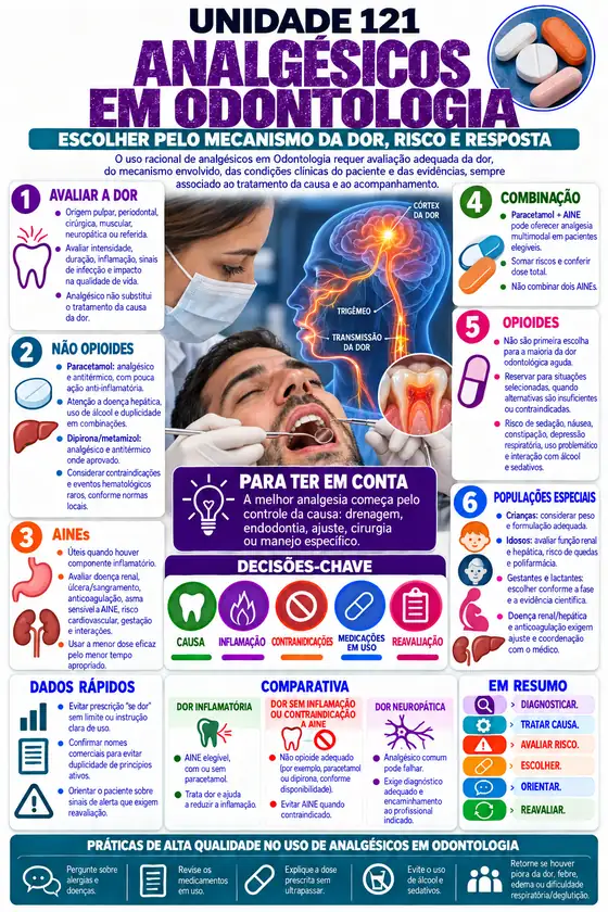 Mapa da unidade 121, Analgésicos em odontologia