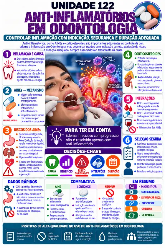 Mapa da unidade 122, Anti-inflamatórios em odontologia