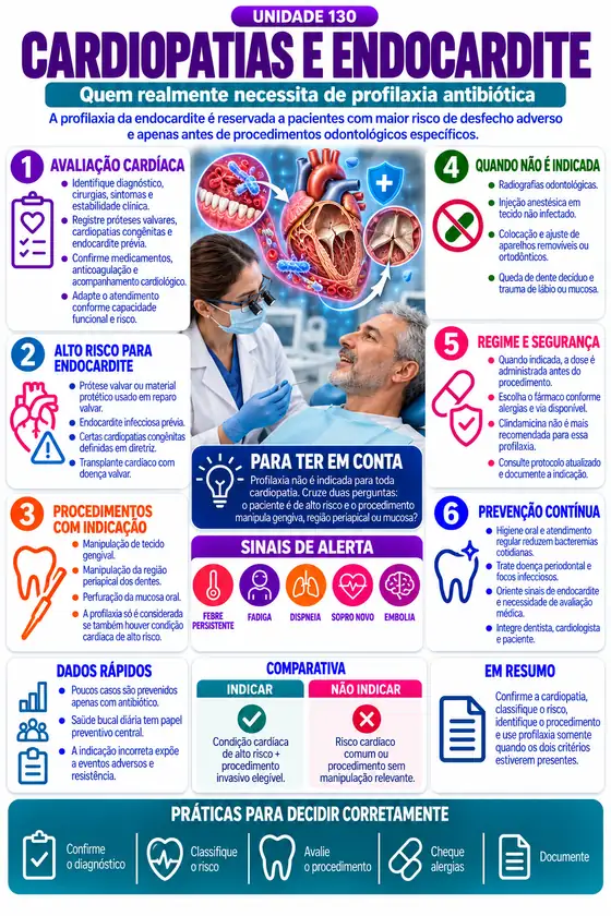 Mapa da unidade 130, Cardiopatias e profilaxia da endocardite